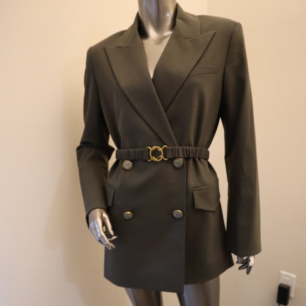 Veronica Beard Hutchinson Dickey Blazer Army Green Jacket Oversize Fit New Tags - Picture 4 of 9